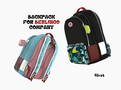 Backpack design 3d bag branding child concept design graphic design industrial design keyshot product design render school