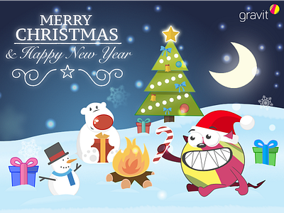 Gravit - Christmas @gravit campaign character christmas gravil gravit illustration new year vector