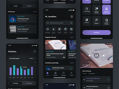 Courseline - Online Course App android class app clean ui component course courses app design system ios mentor minimalist mobile app mobile design mobileapp online class online courses project task ui ui kit ux