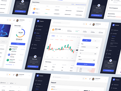 Krypron - Cryptocurrency Dashboard analyst analytic app blockchain component crypto cryptocurrency dashboard design finance fintech investment minimalist project stocks ui ui kit ux wallet web-app