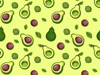 Avocado pattern graphic design illustration