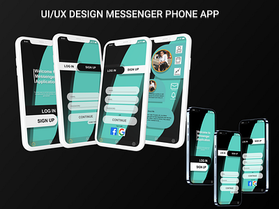 Messenger App adobe xd branding coreldraw figma graphic design logo ui