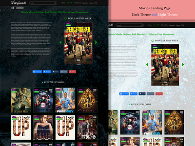 Movies Landing Page adobe xd branding coreldraw design figma graphic design illustration logo ui vector