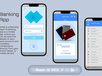 Banking App adobe xd branding coreldraw design figma graphic design illustration logo ui vector