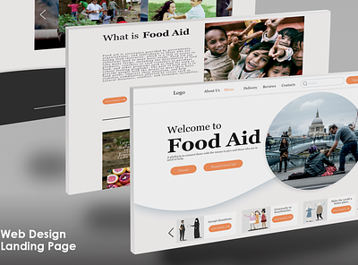 Food Aid Landing Page 3d branding graphic design logo motion graphics ui