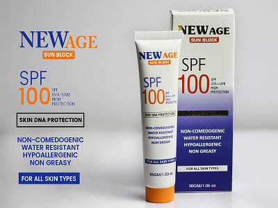 New Age Sun Block branding facewash graphic design product productphotography