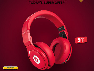 Headphone Poster adobe photoshop flyer graphic design headphone headphone poster