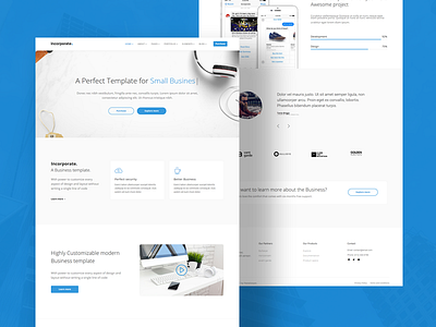 Incorporate Business Template business website design clean design corporate design creative design joomla landing page themeforest ui ux web interface website concept wordpress