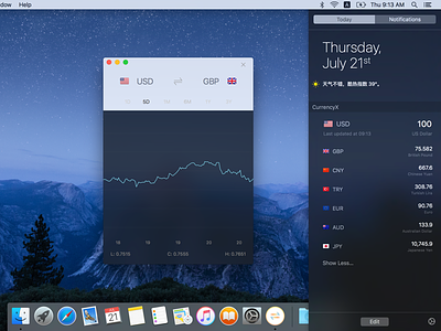 CurrencyX Today Extension currency mac app macos travel