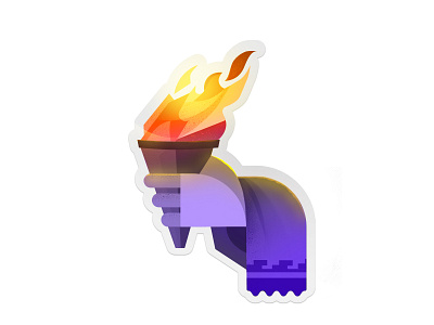 PROMETHEUS design fire flat geometric greek hand illustration sticker visual