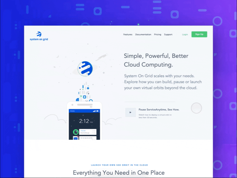 Landing Page animation design digital enterprise gradient illustration product saas startup ui ux video