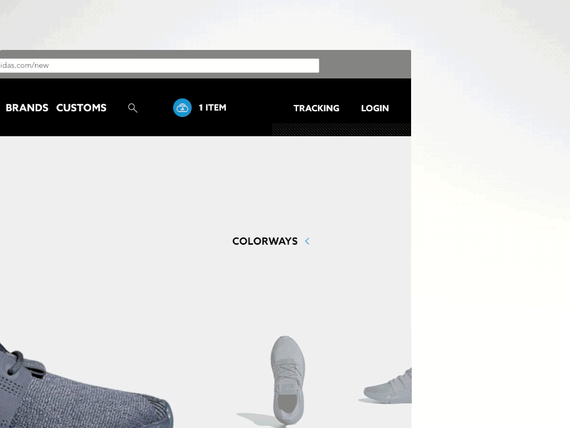 Colorways animation app blue interaction shoes smooth sneakers transition ui ux web website