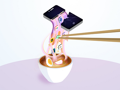Udon, Apps & Venture Caps apps dropbox food illustration ios japan product design purple startup udon ui ux