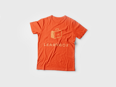 Learn Box Tee app branding glyph icon illustration logo minimal orange swag tee tshirt video