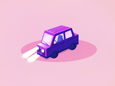 Rideshare app austin car carpool isometric lyft magenta mobile pink purple rideshare