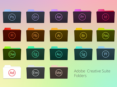 Folder icons for Adobe Creative Suite adobe creative cs folder icon suite