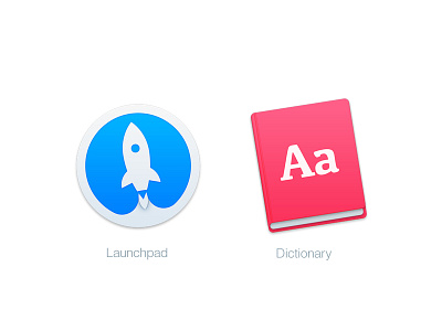 Mac Replacement Icons: Launchpad & Dictionary dictionary icon launchpad mac yosemite