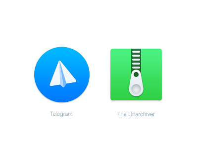 Mac Replacement Icons: Telegram & The Unarchiver