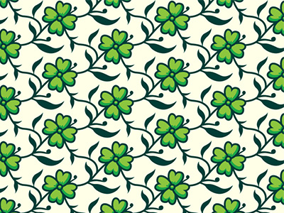 St Patrick Day Seamless Clover Vector Pattern