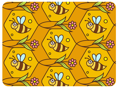 Bee Seamless Vector Pattern