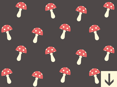 Free Mushroom Seamless Vector Pattern Design