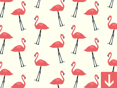 Free Flamingo Bird Seamless Vector Pattern