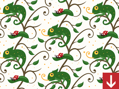 Free Chameleon Seamless Vector Pattern