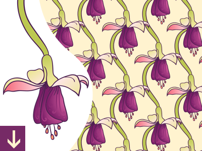 Free Fuchsia Flower Seamless Vector Pattern download downloadpattern floral free freebie pattern purple seamless surface design vector