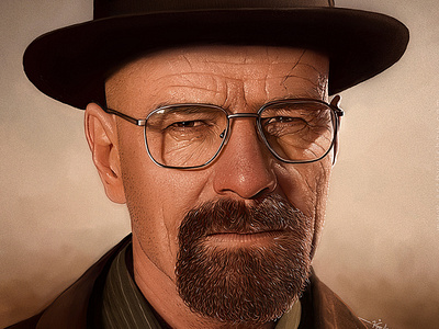 Walter White l Breaking Bad l Digital painting art artbyvishnu brakingbad character detailing digital face illustration ipadpro movie painting portrait procreate skin texture