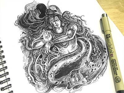 Ohm art pen siva sketch