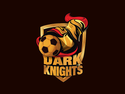 Dark knights branding color dark football golden knights logo red