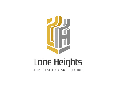 Lone Heights branding builders colour gray logo yellow