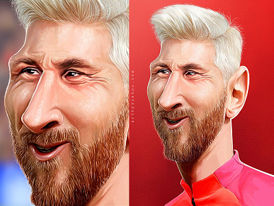 Messi art football caricature digital face painting photoshop