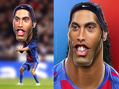Ronaldinho art artist banglore caricature digital football photoshop ronaldinho