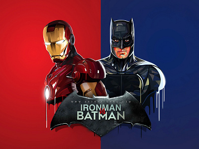 Ironman Vs Batman (low/high poly illustration)