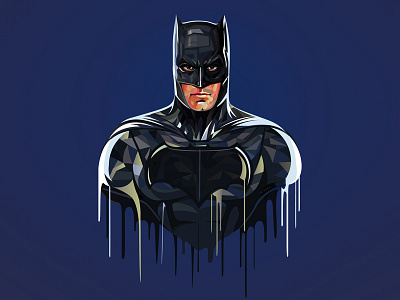 Batman artbyvishnu batman face illustration illustrator lowpoly movie vector