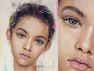 Stroke art brush colour cute digital face painting photoshop portrait