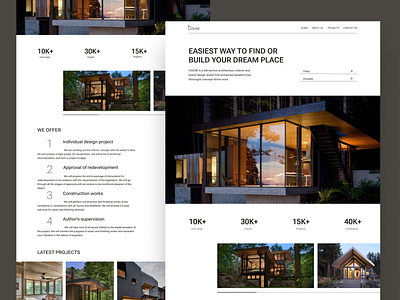 Main page for architecture studio architecture branding building design design studio figma house house design interior main minimalism page place simply ui web web design white