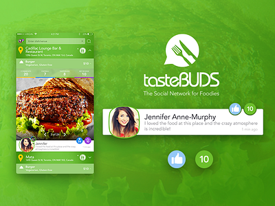 TasteBuds app food green icon inspiration review