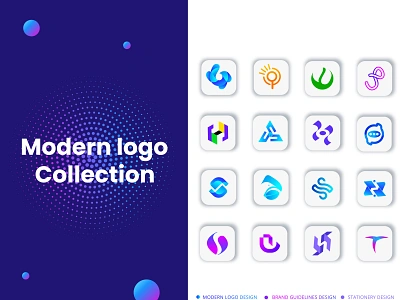 MODERN LOGO COLLECTION app design app icon logo brand design brand identity design clean logo colorful logo graphic design letter logo logo collection logo maker logofolio minimal logo modern logo collection new business logo professional logo trendy logo unique logo