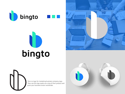 bingto abstract app icon bran identity business logo colorful creative graphic design letter letter b logo design logotype markating minimal modern simple sing template treandy logo vector web