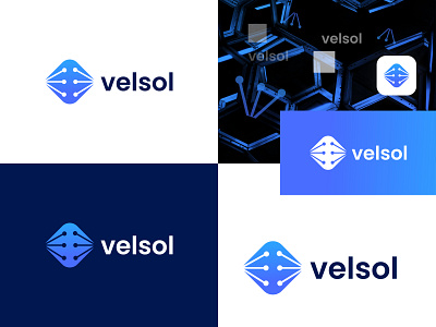 velsol tech and technology company logo design