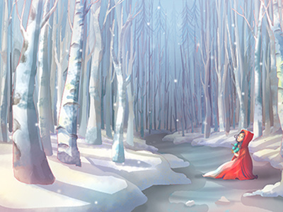 LOST art digital drawing forest illustration painter photoshop snow snowwhite