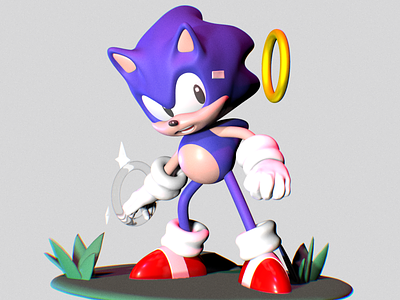 Sonic the Hedgehog 3d 3d modelling character ipad nomadsculpt sonic the hedgehog video games