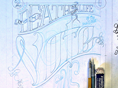 Vote Dribbbs ephemera hand lettering lettering playbill poster rough sketch