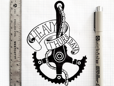 Heavy Thursdays hand lettering illustration ink timothy brennan