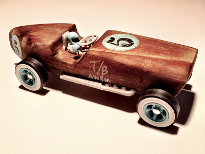 Pinewood Derby Classic hand carved hand crafted numbering pinewood derby