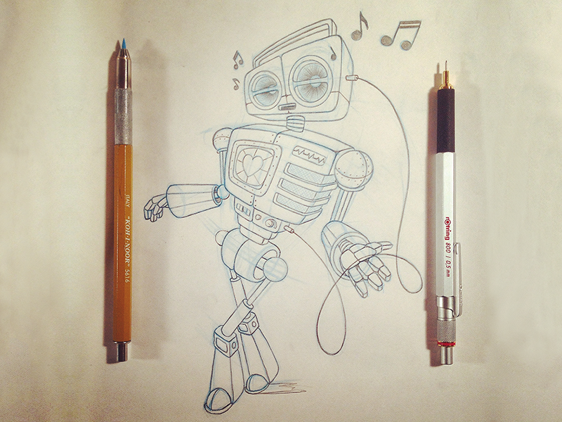 Retro Radio Robot by Timothy Brennan on Dribbble