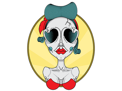 Pin Up Vector fleshy fun bags illustration pin up skeleton tits timothy brennan vector