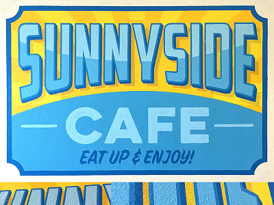 Sunnyside Cafe hand made hand painted sign design sign painting timothy brennan